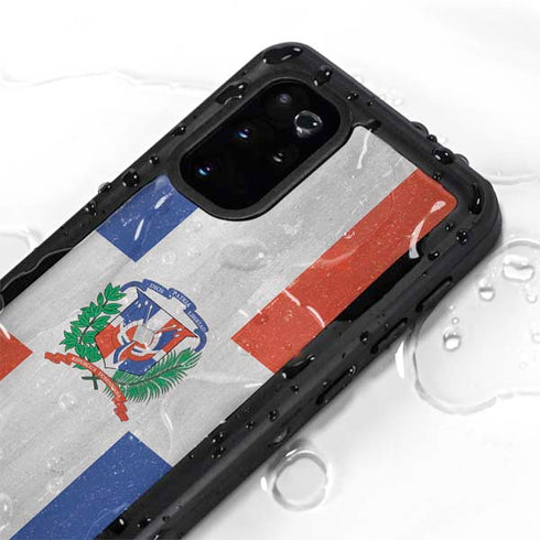 Dominican Republic Flag Faded Galaxy S20 Plus Waterproof Case